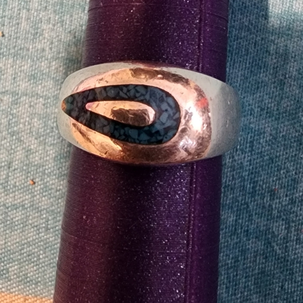 Silver Ring Vintage Native American With BLUE MOON TURQUOISE